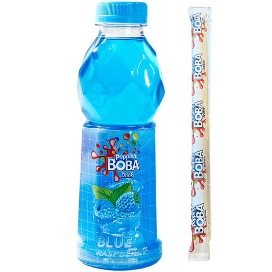 Popping Boba Blue Raspberry Drink With Straw (500ml)