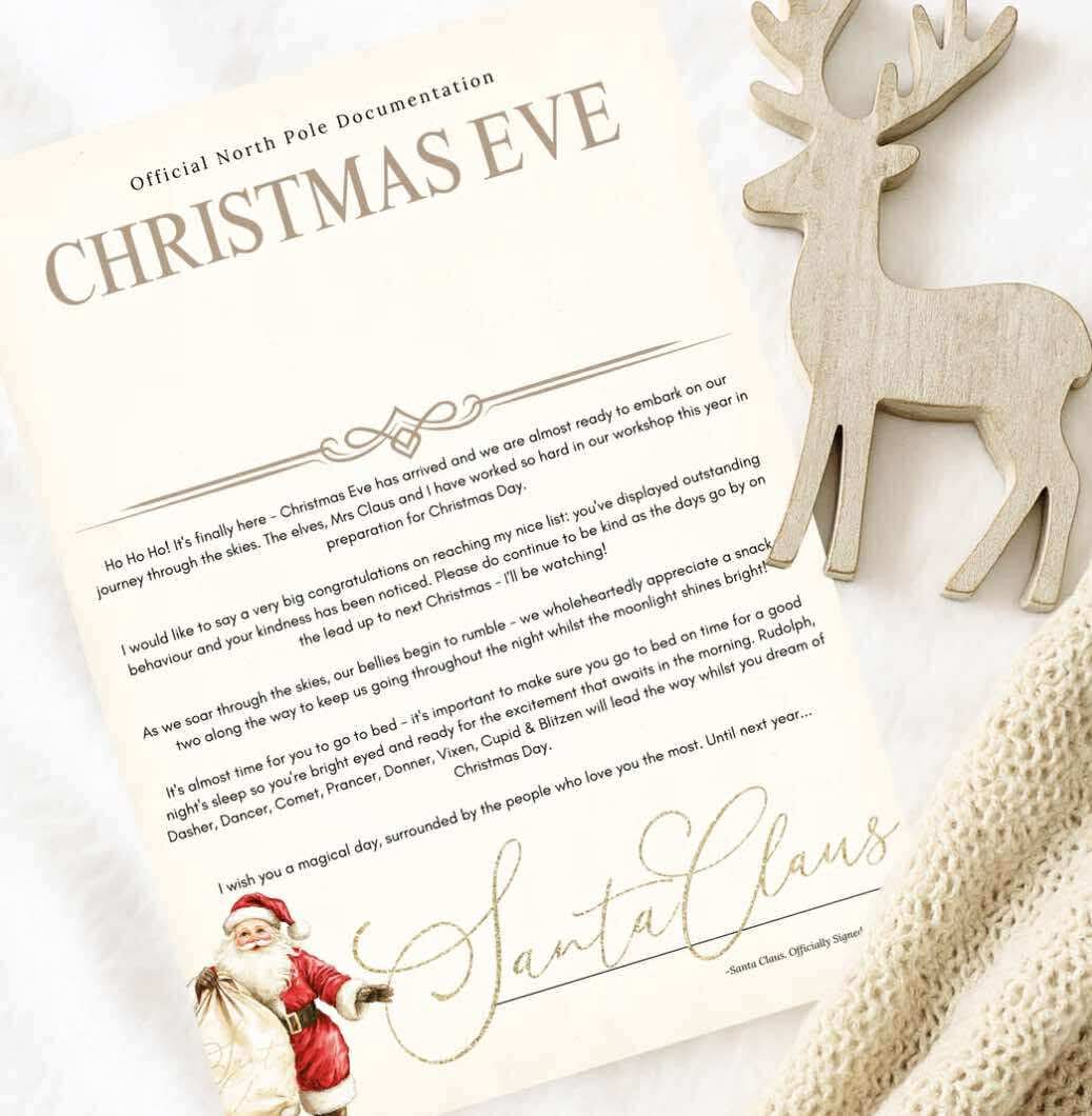 Christmas Eve letter personalised