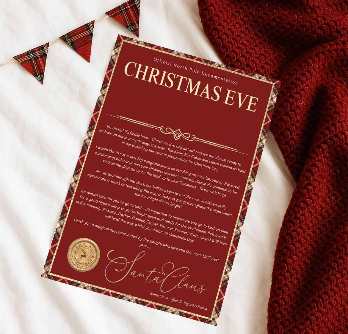 Christmas Eve letter personalised