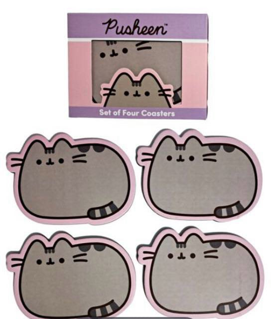 Cat cork coasters x4