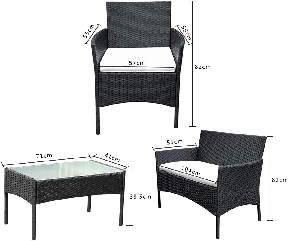 4 piece Rattan garden set
