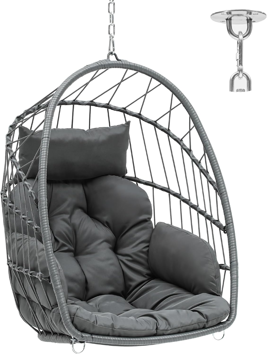 Luxury swinging rattan egg chair