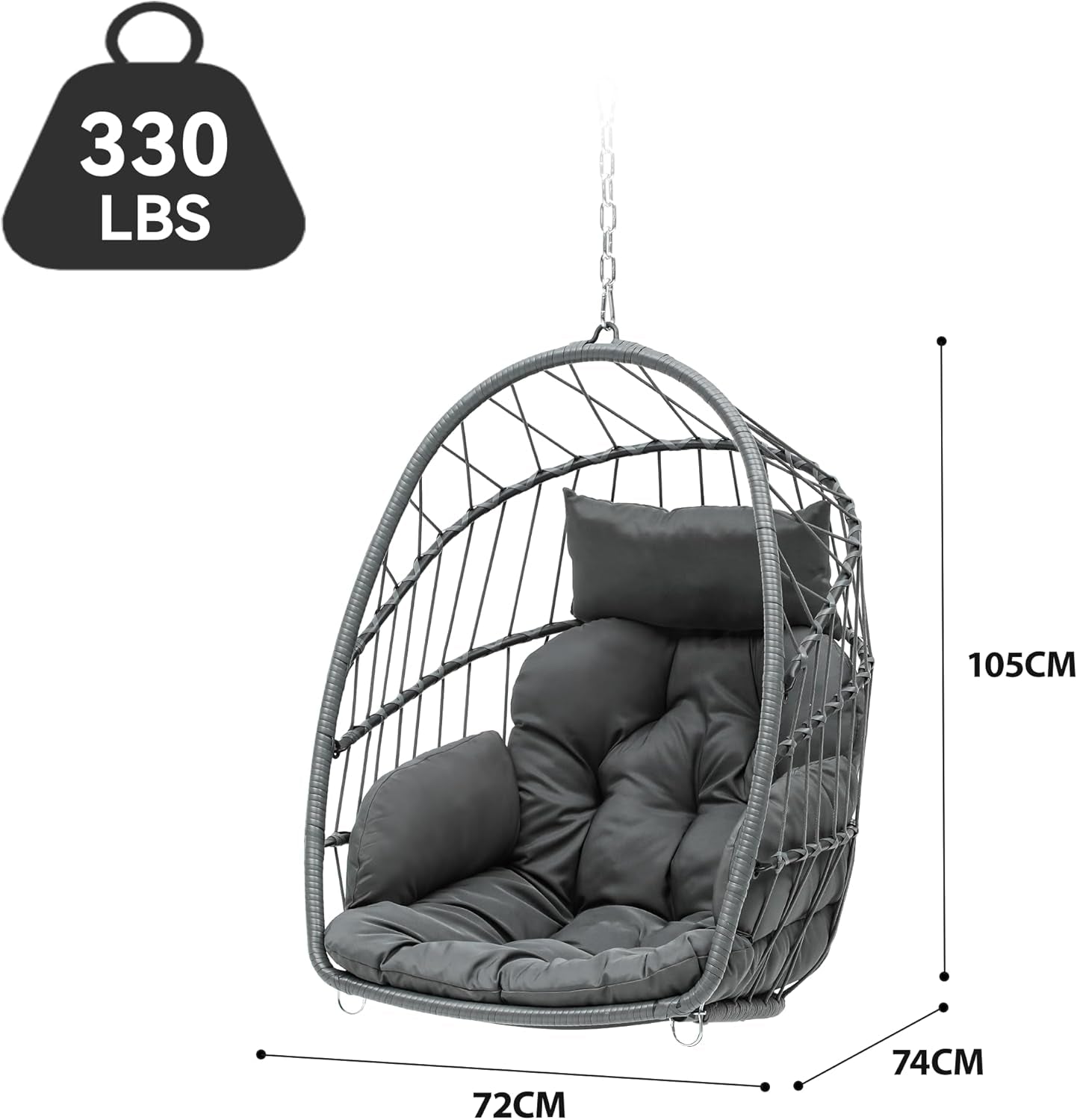 Luxury swinging rattan egg chair
