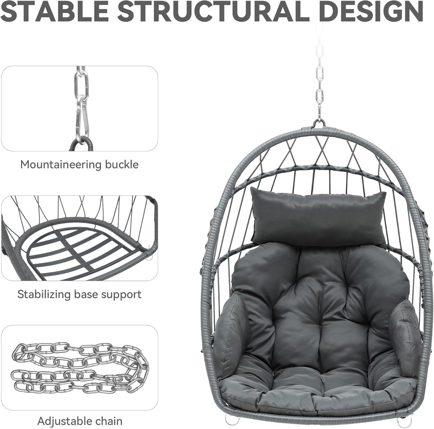 Luxury swinging rattan egg chair