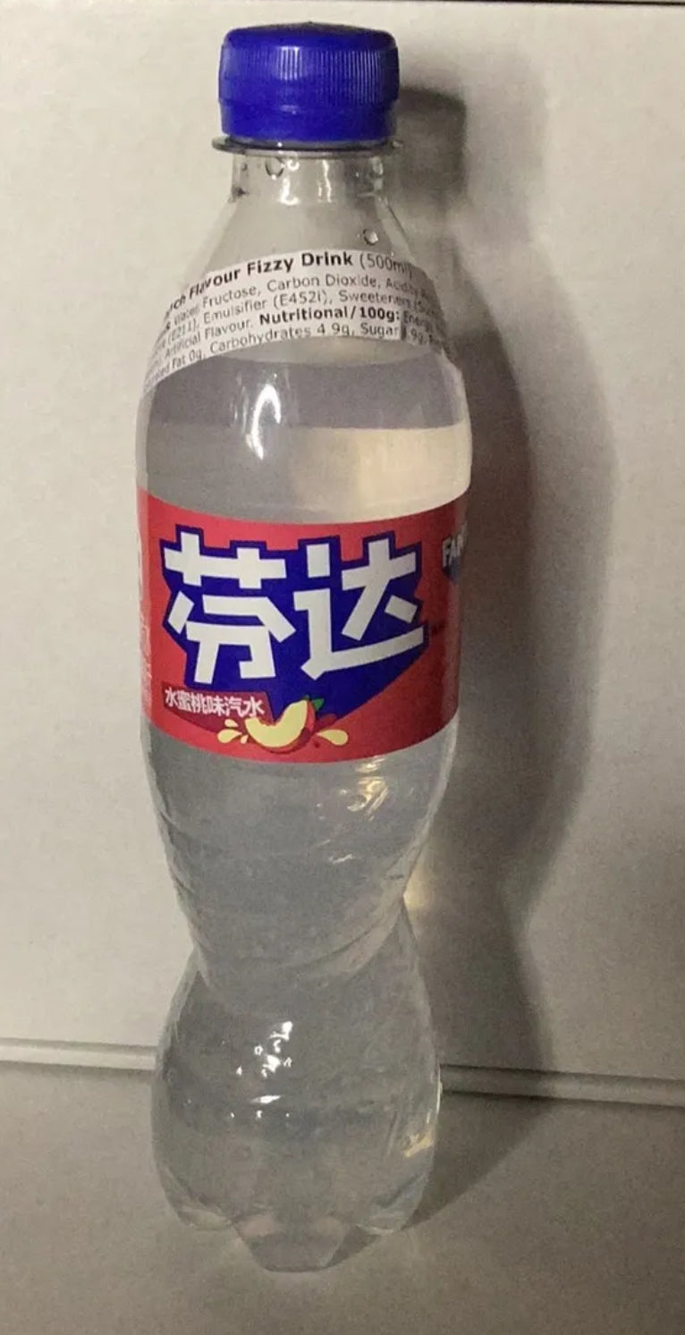 Fanta white peach bottle