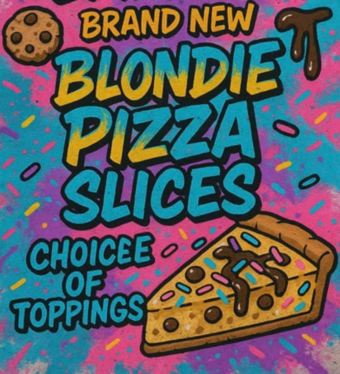 Blondie pizza cake slice