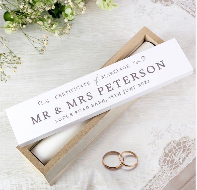 Personalised Special Date Wooden Certificate Holder