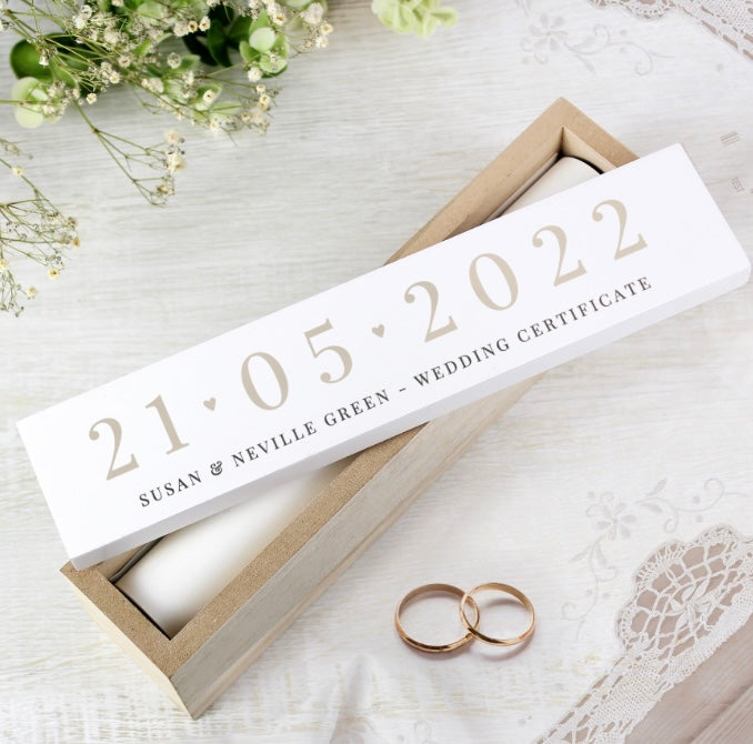 Personalised Special Date Wooden Certificate Holder