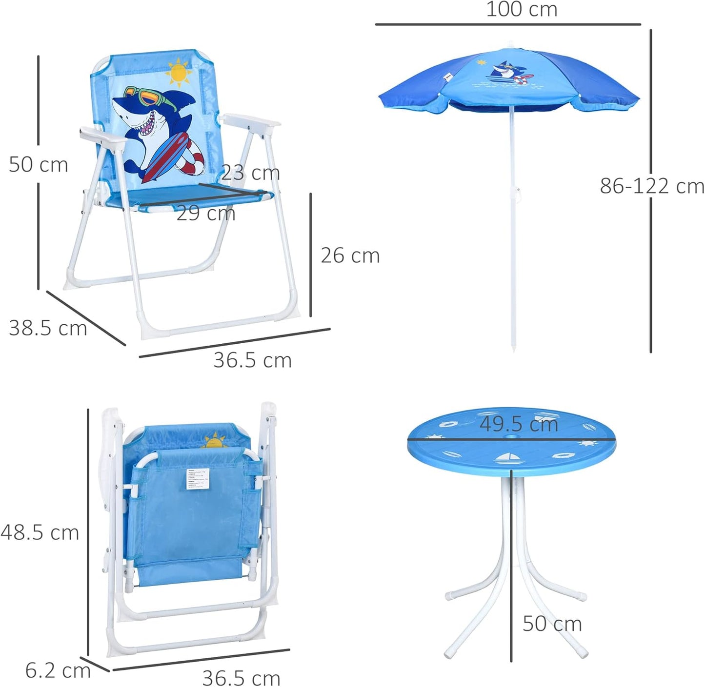 Children’s garden table and chairs - shark