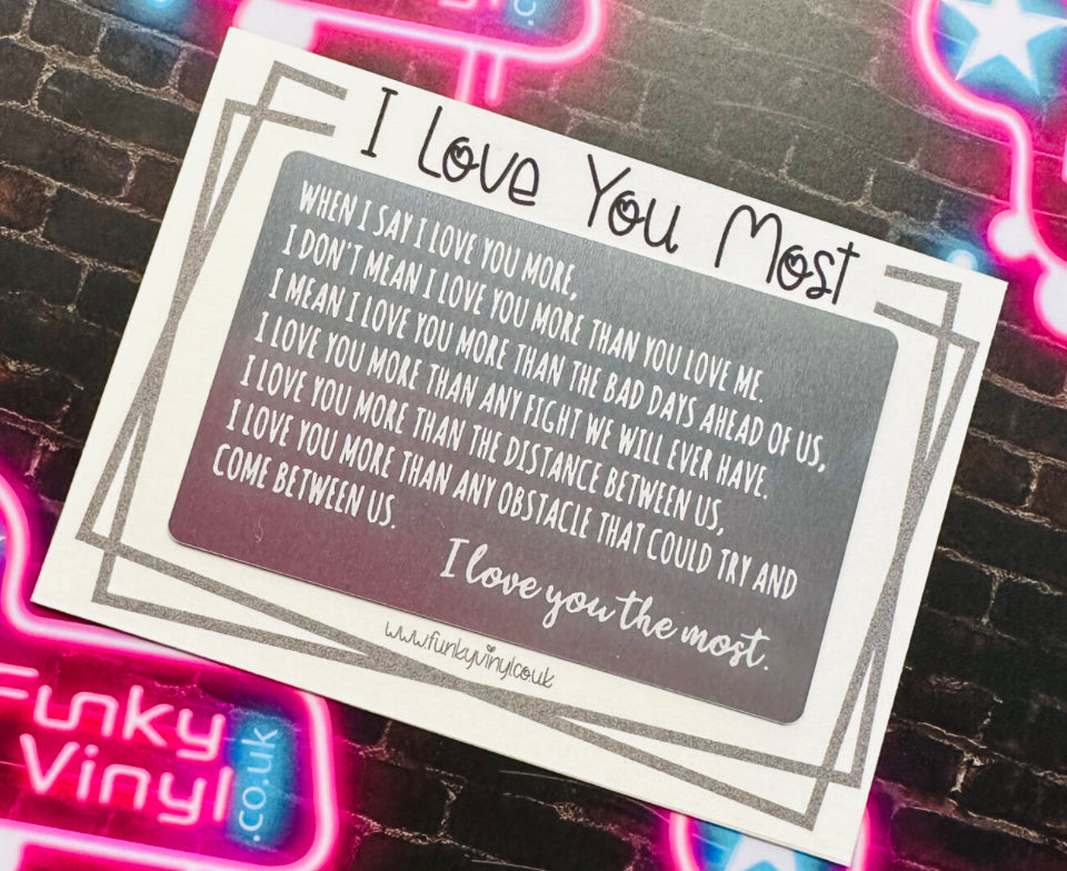 Love you metal wallet cards