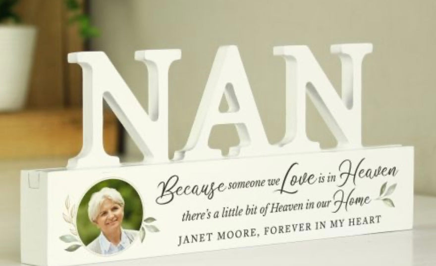 Personalised memorial wooden photo ornaments