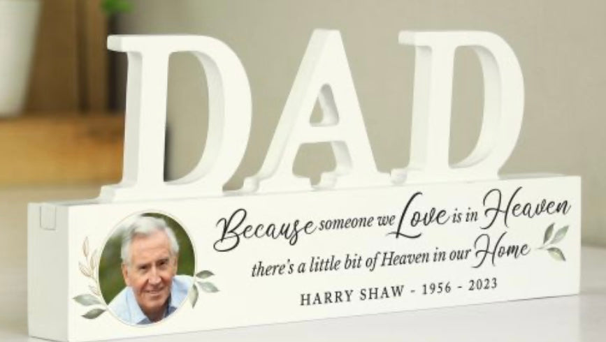 Personalised memorial wooden photo ornaments