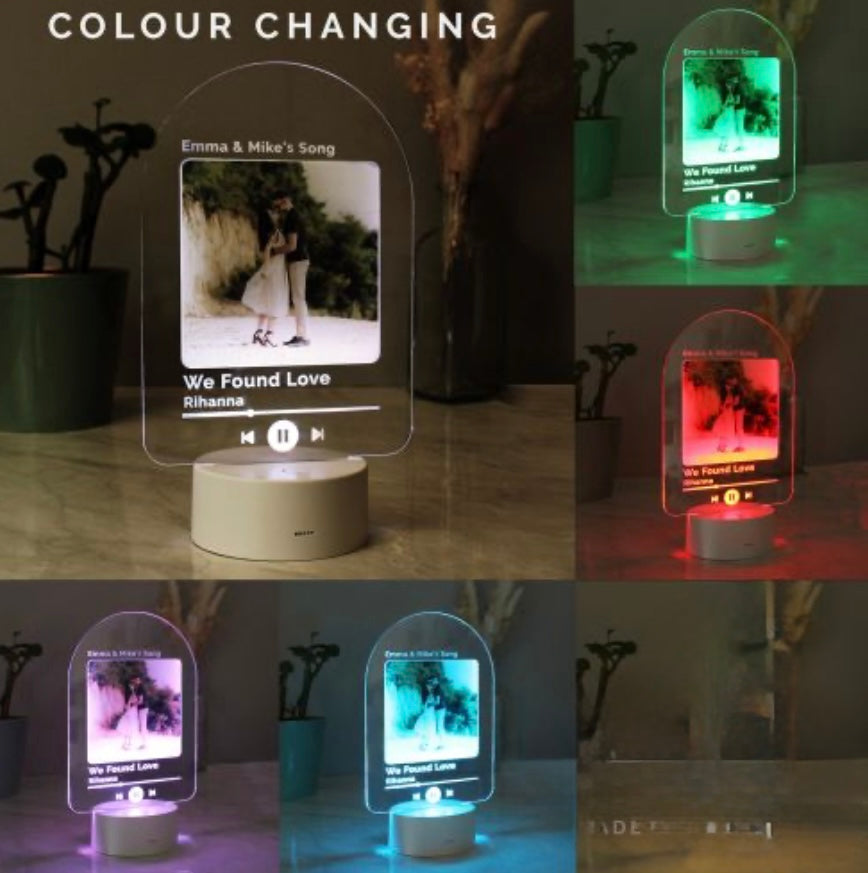 Personalised our song photo colour changing light