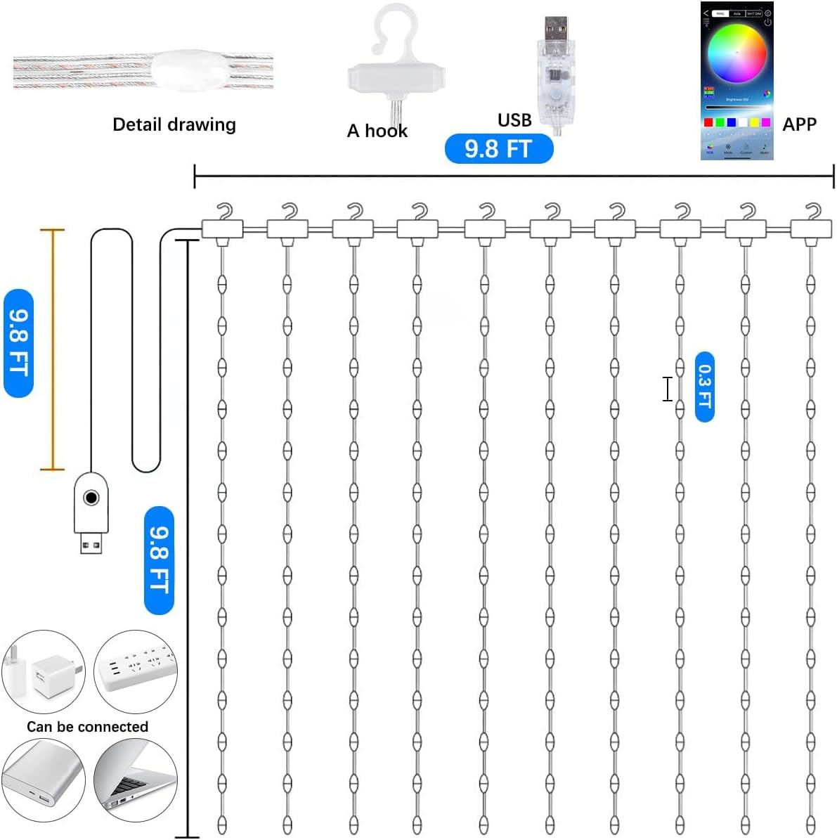 Sensory curtain light