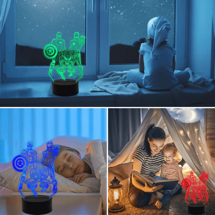 3D Marvel LED Night Light USB Table Lamp