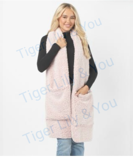 Teddy fleece pocket scarf