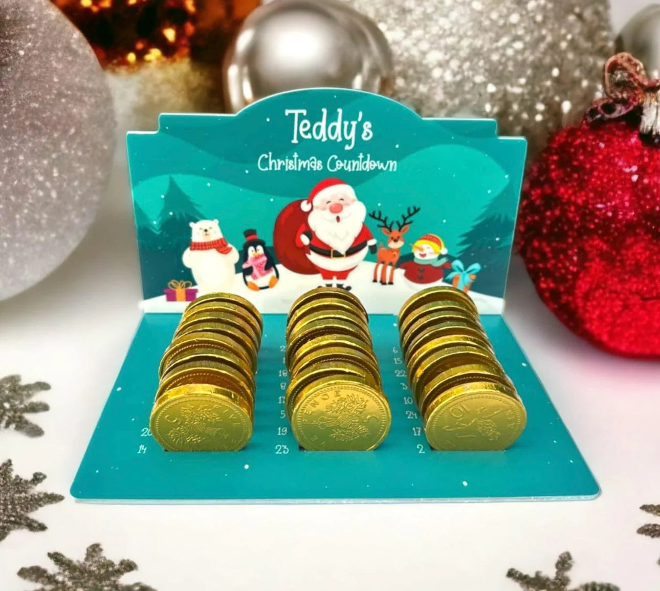 Personalised coin advent calendar