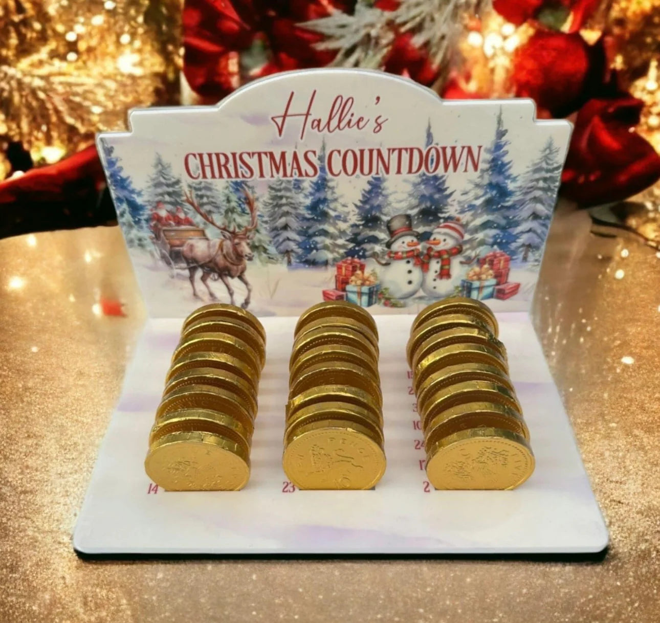 Personalised coin advent calendar