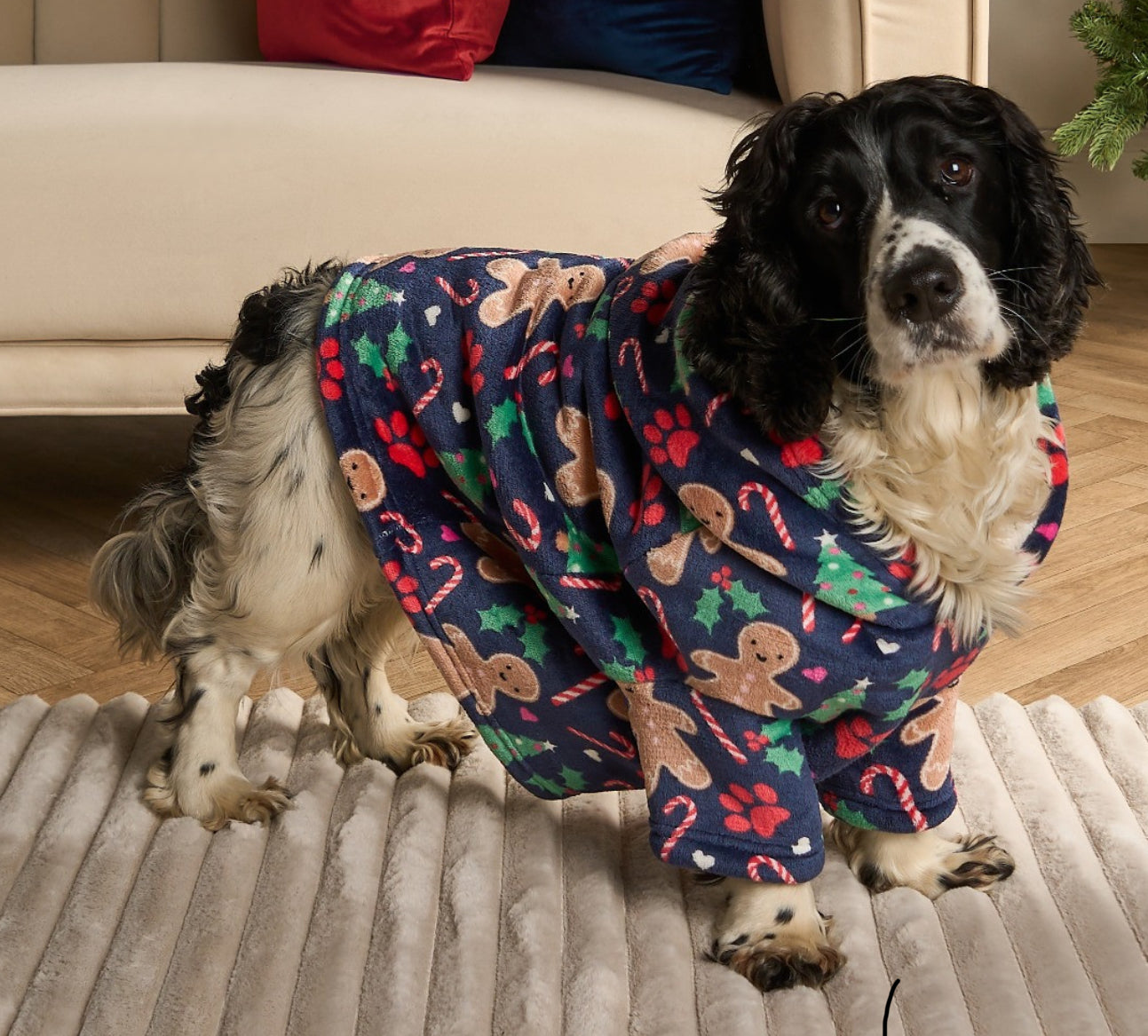 Dog Christmas hoodie blanket