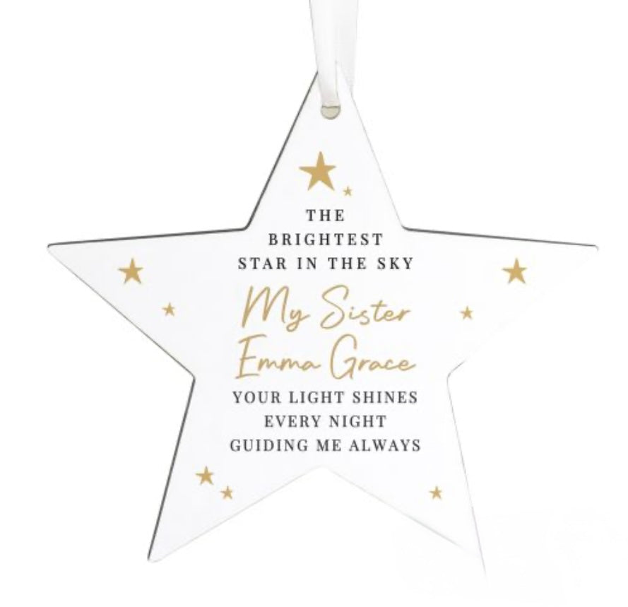Personalised memorial Christmas star