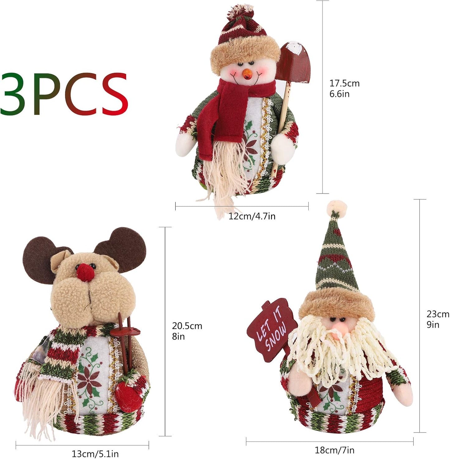 3 piece sitting Christmas ornaments