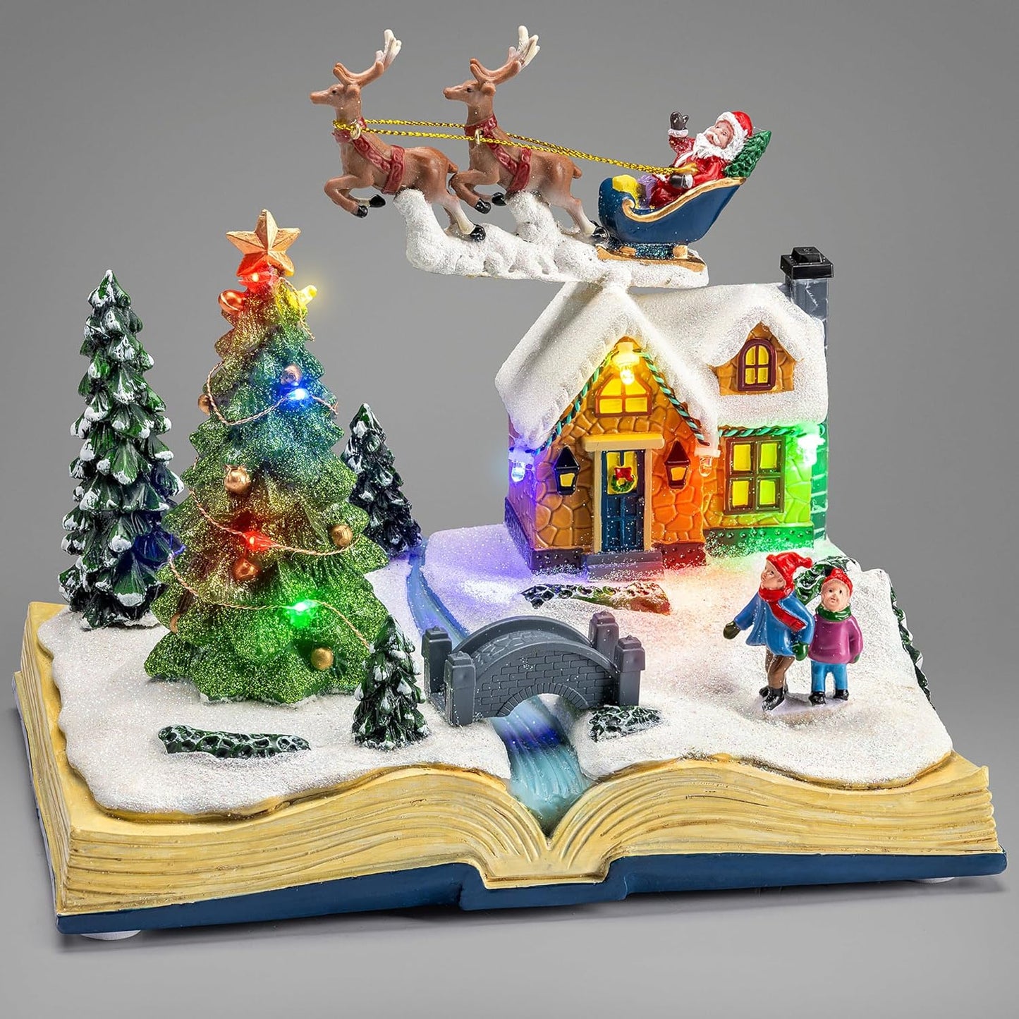 Christmas light up village scene