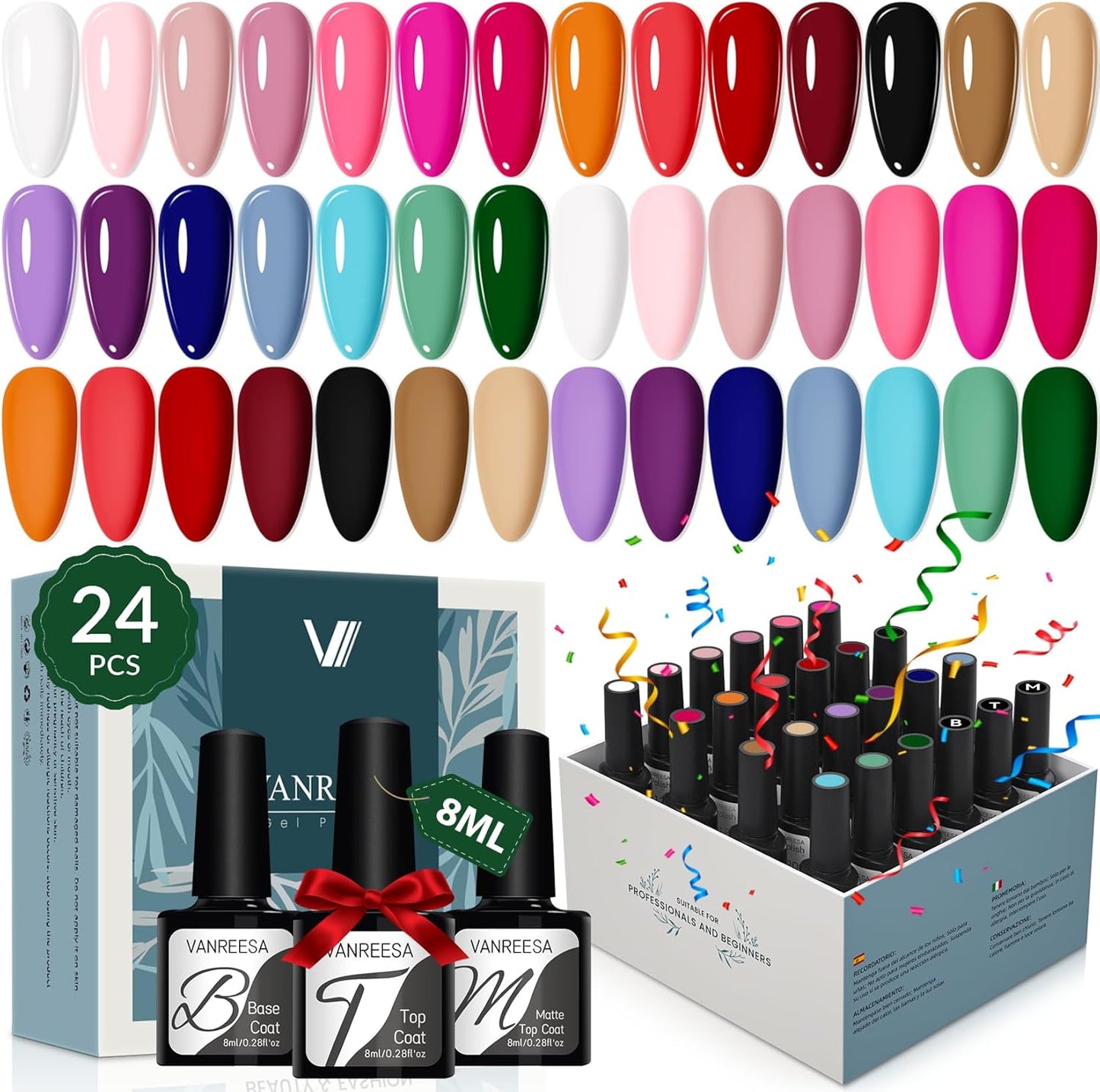 24 gel nail polish set