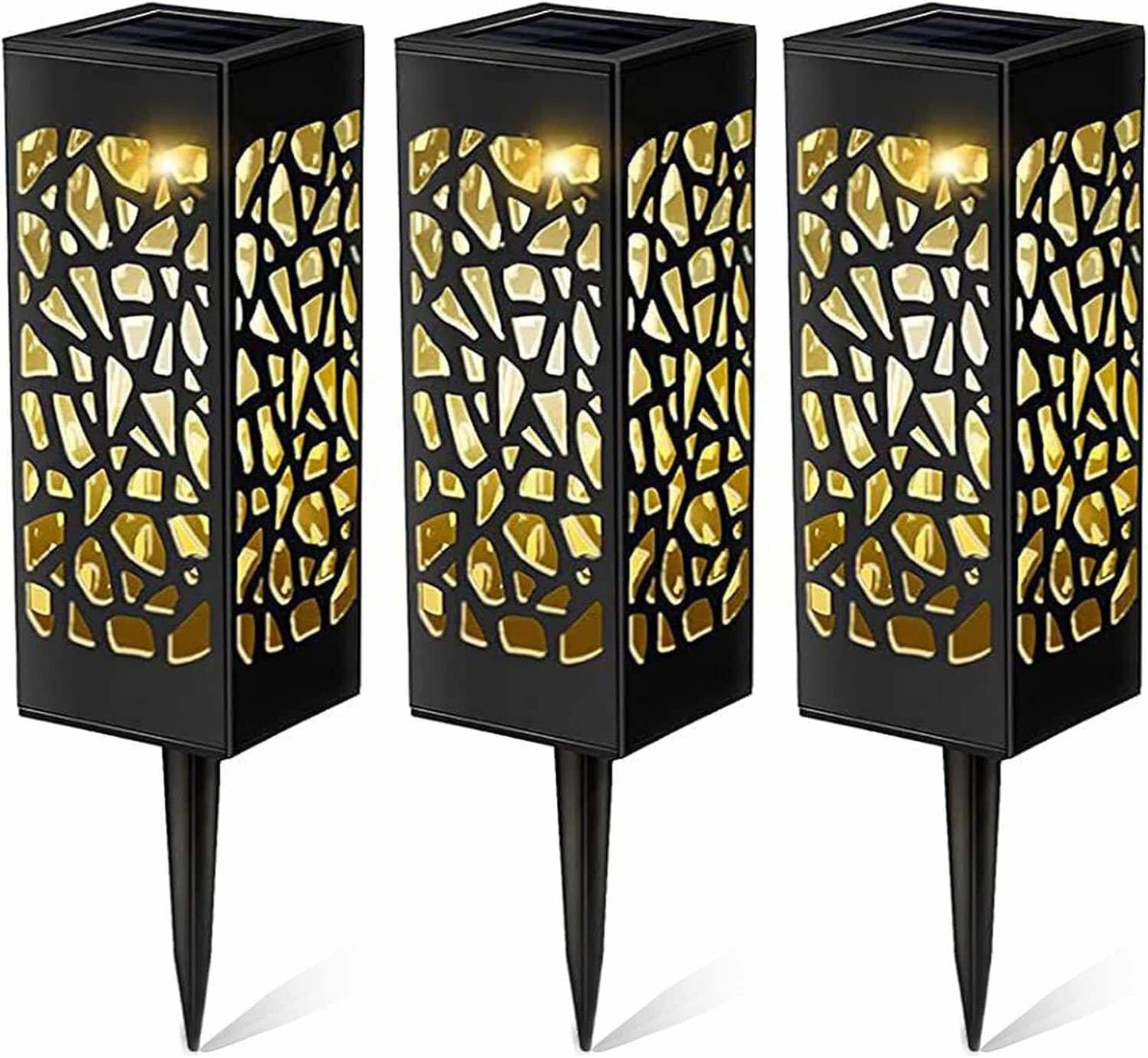 3x Silhouette Garden Solar Stake Lights