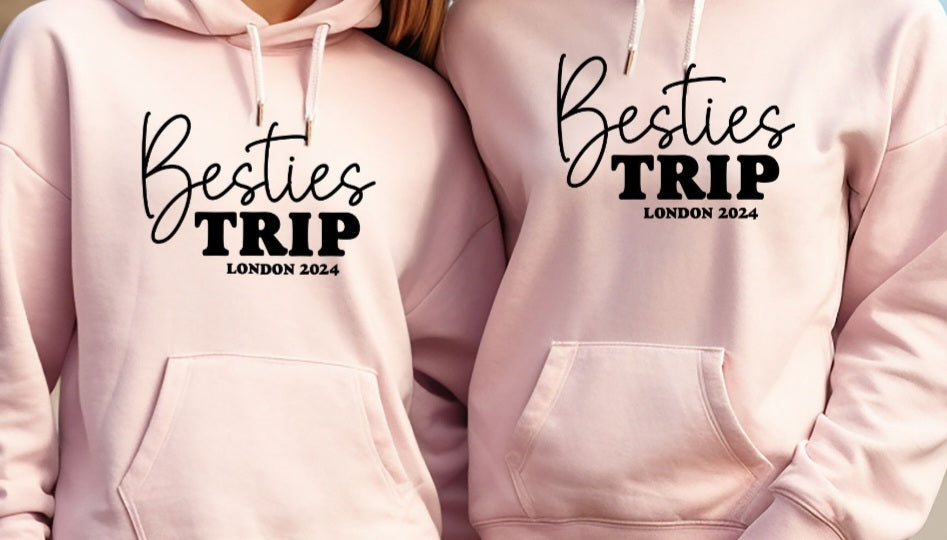 Childrens Personalised Hoodie- Besties Trip