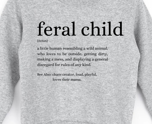 Childrens Personalised Hoodie - Feral Child