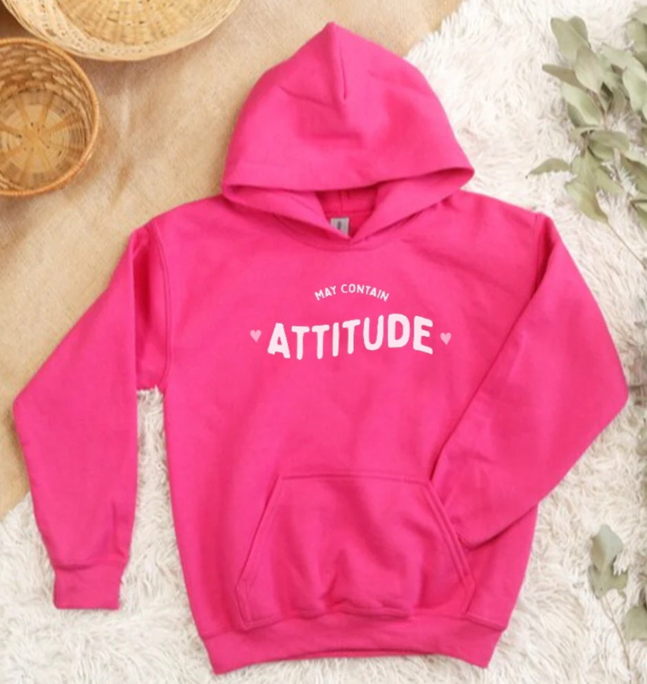 Childrens Personalised hoodie - May Contain Attitude