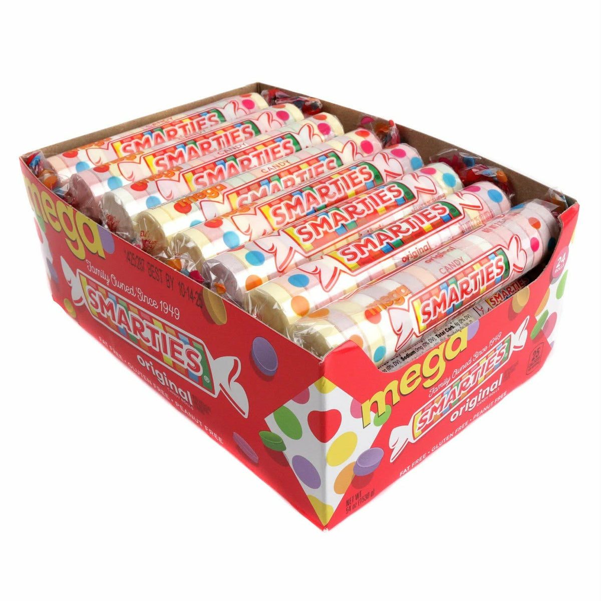 Mega smarties fruit candy roll x6