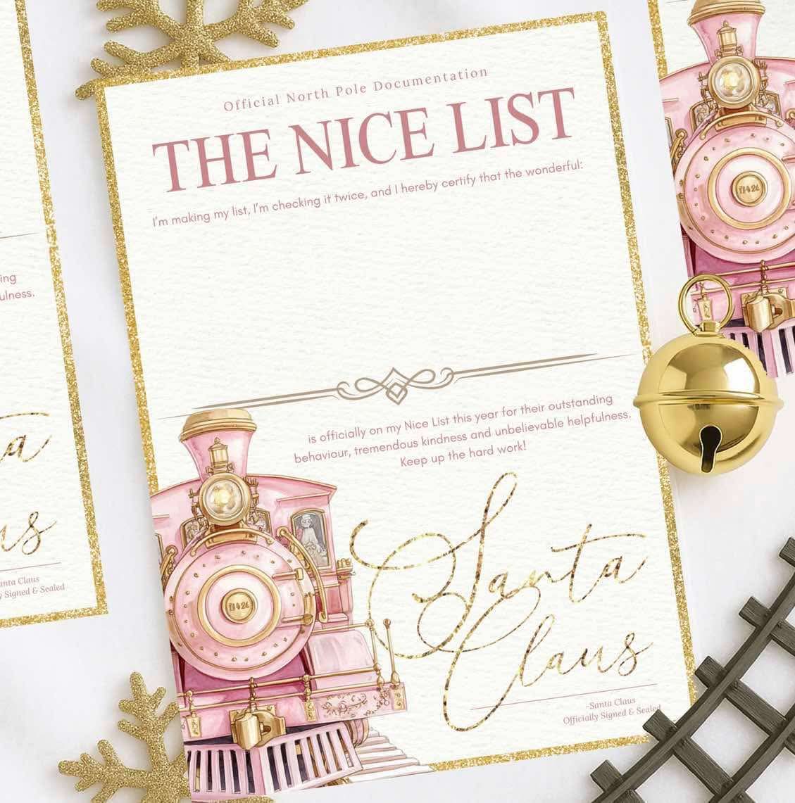 Personalised nice list certificate