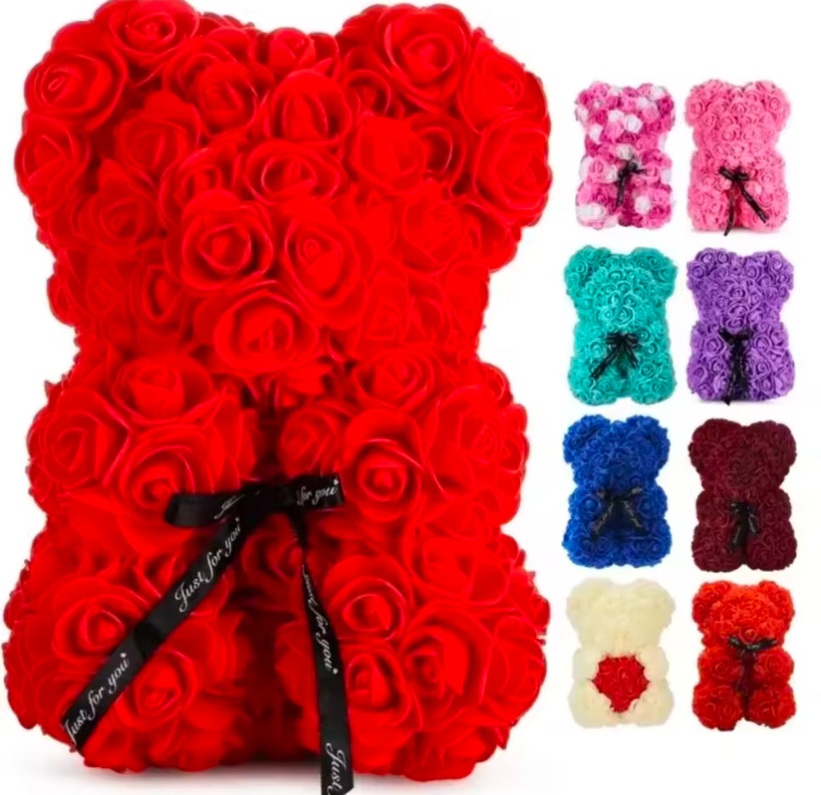 Artificial Flower Eternal Rose Teddy Bear for Mom Mother's Day Birthday Valentine's Day Anniversary Gifts & Decor Miniatures