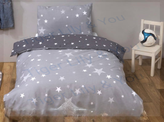Grey star duvet set, 3 sizes