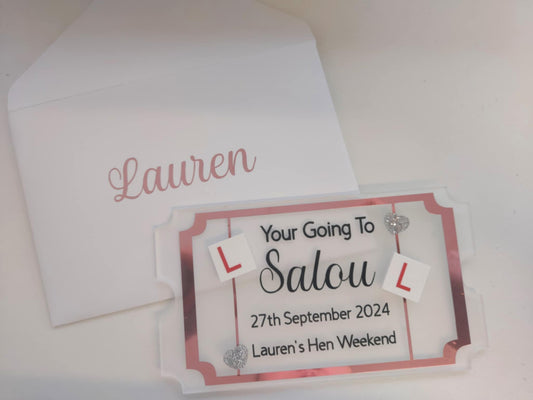 Personalised hen Do plaques