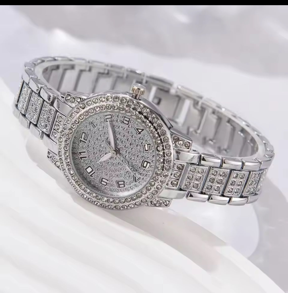 6PCS Women Watch Luxury Elegant Alloy Watch Crystal Wristwatch For Ladies Gift Quartz Watch Alloy