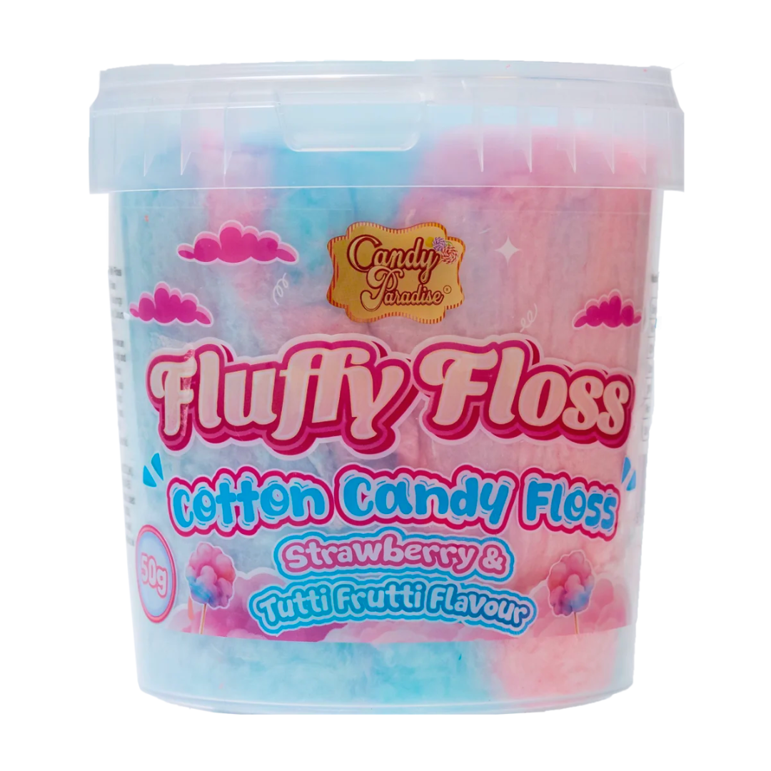 Candy Paradise Fluffy Floss Cotton Candy Floss Tubs