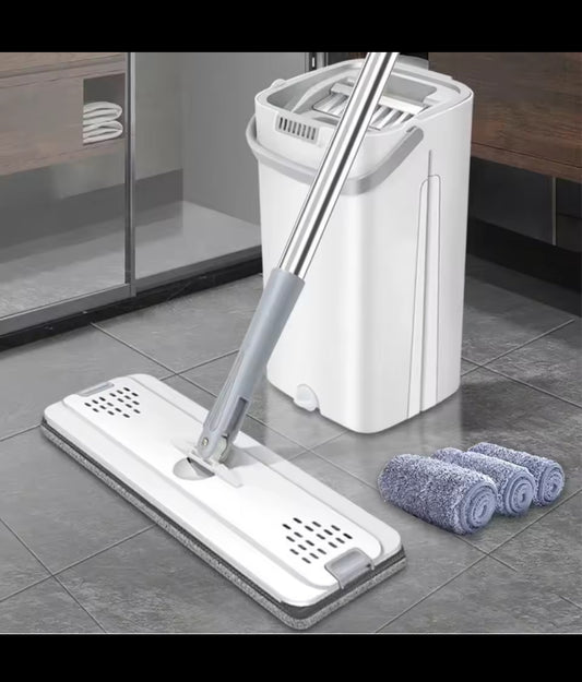 Mops with Bucket Thickened mop Clear Water Separation Lazy No Hand-Washing Squeeze Automatic Dewatering Broom Floor Cleaning Mop