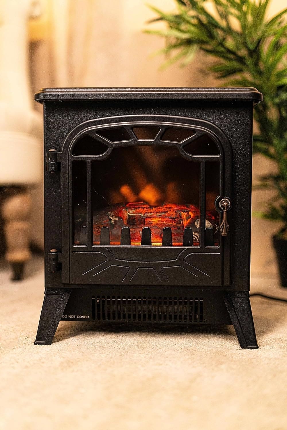 Black Electric  Fireplace