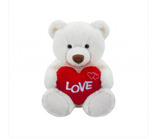 Cream Bear with Heart (34cm)