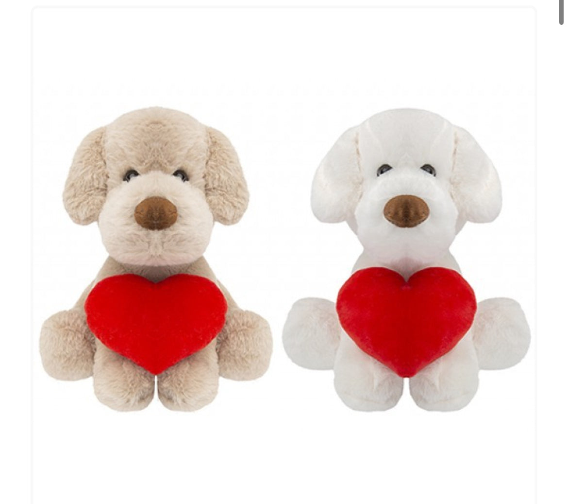 Assorted Puppy with Love Heart Plush (26cm)