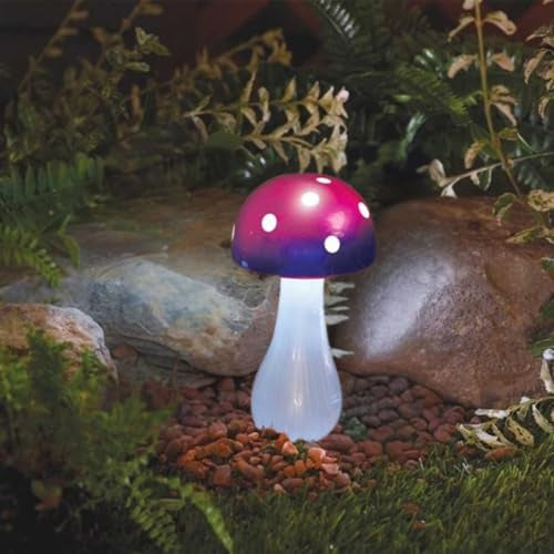 Purple Button Solar Mushroom Stake Lights