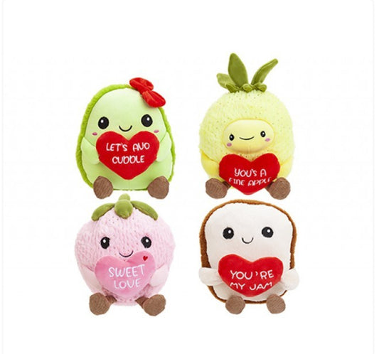 Food Plush with Love Heart Message (25cm) (Assorted Designs)