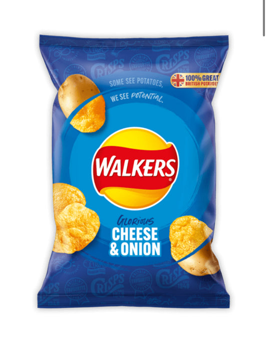 Walkers Cheese & Onion Crisps 32.5g x 32