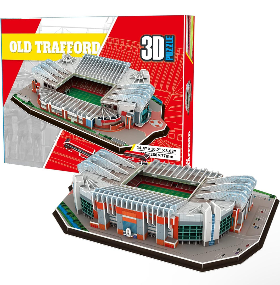 Georgie Porgy 3D Football Stadium Puzzle DIY Toy Building Kits (Old Trafford Stadium 138 Pieces)