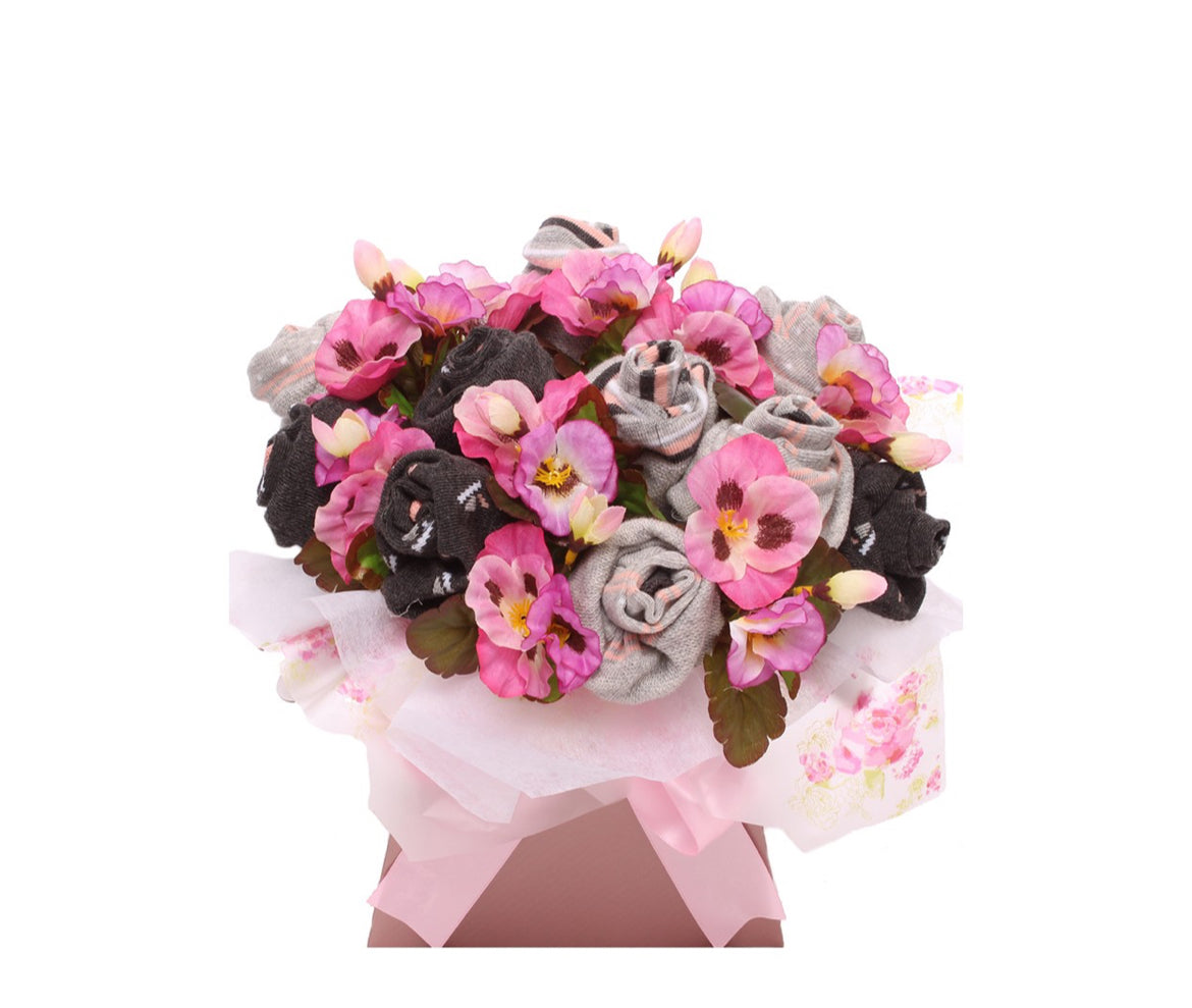 Rose Gold Ladies Sock Bouquet