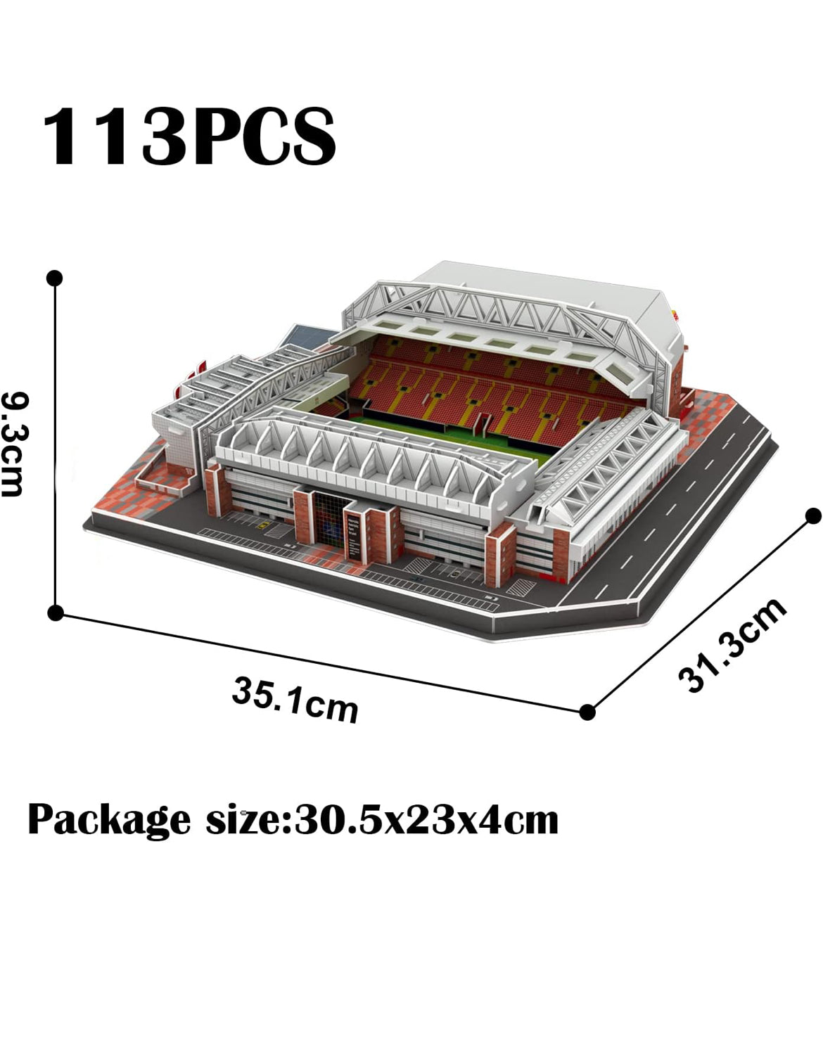 Georgie Porgy 3D Football Stadium Puzzle Toy DIY Building Model Kits Construction Sets (Anfield Stadium 113 Pieces)