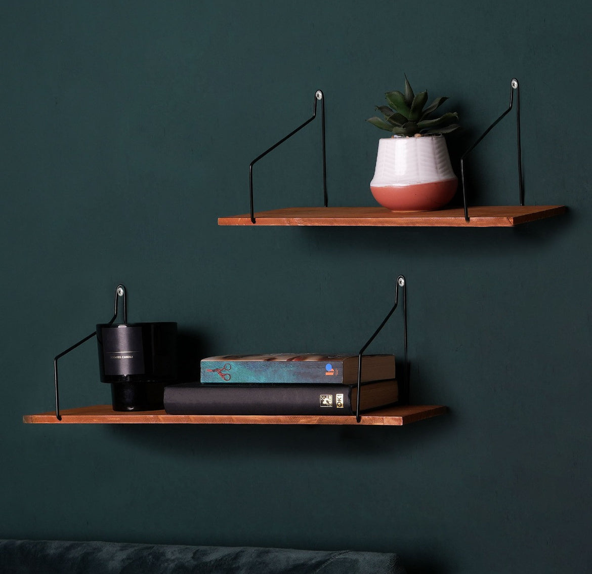 Set Of 2 Wood Shelf - Oak