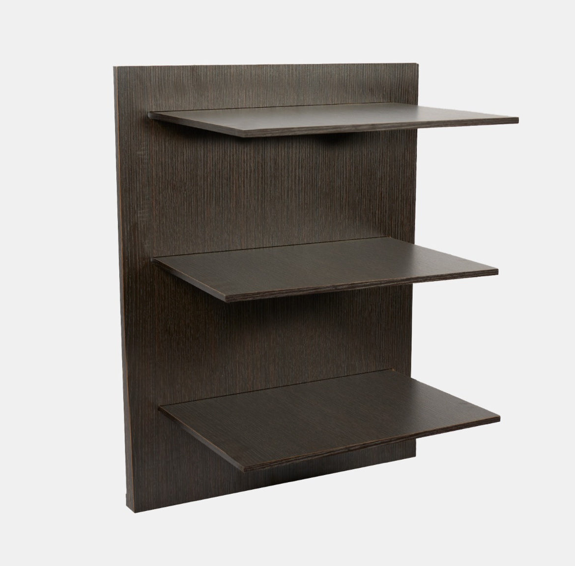 B!organised Hudson Oak Wood Slimline Backboard and 3 Floating Shelves - Brown